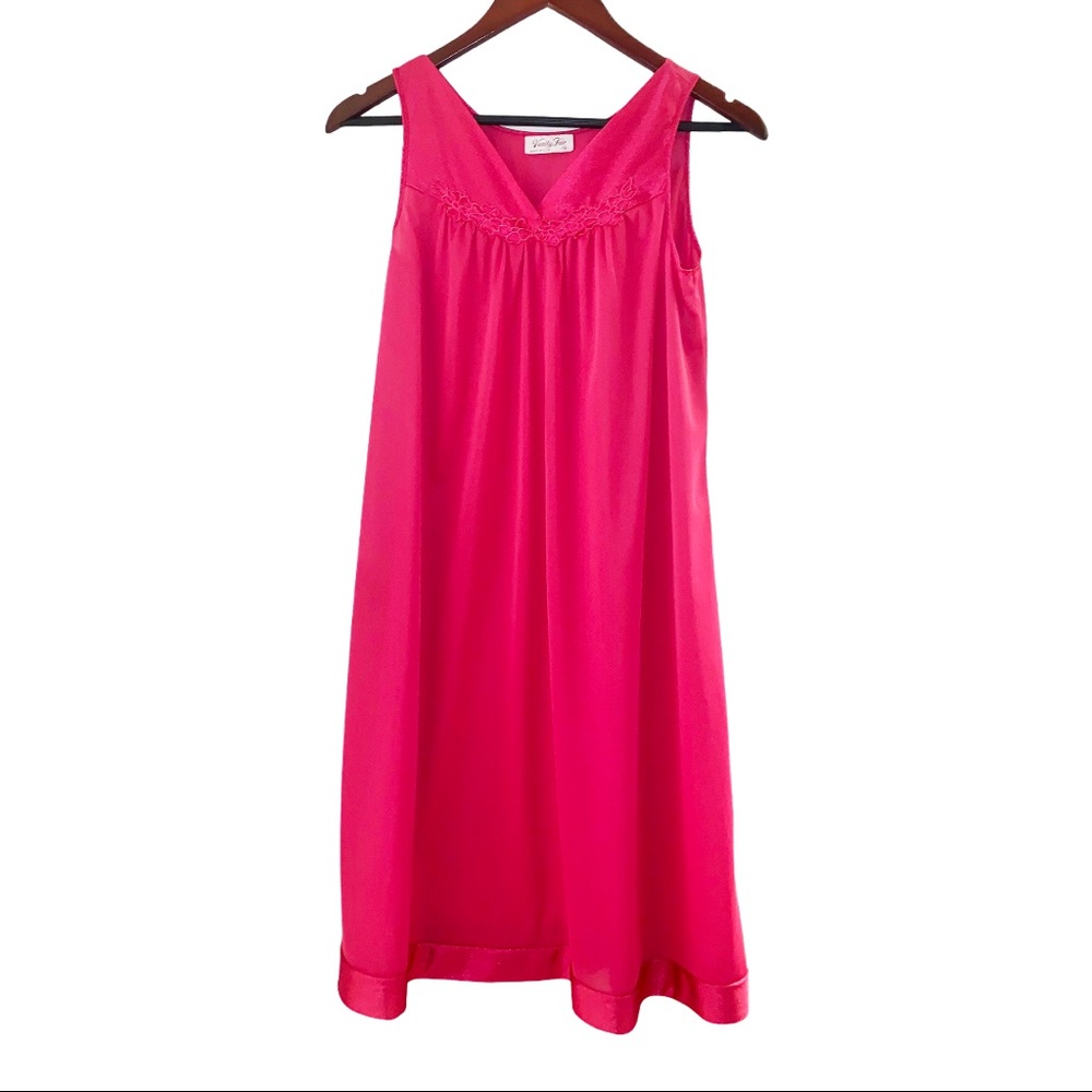 Vanity Fair Raspberry Pink Slip Nightgown